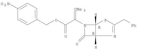 4-Nitrobenzyl 2-((1R,5R)-3-benzyl-7-oxo-4-thia-2,6-diazabicyclo-[3.2.0]hept-2-en-6-yl)-3-methylbut-2-enoate